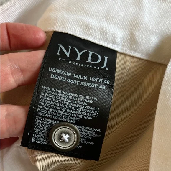 NYDJ White Linen Trousers - Women's 14 NWT - Picture 7 of 8